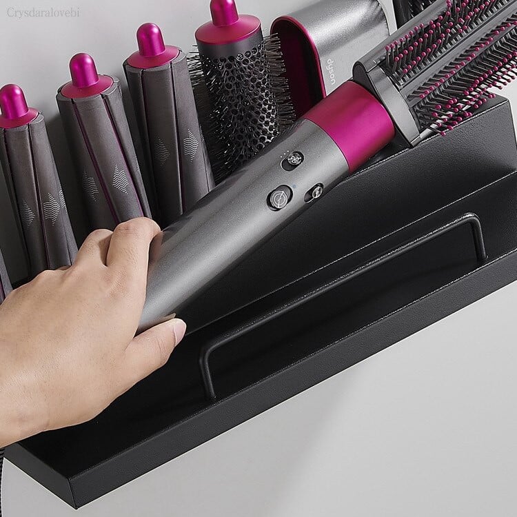 Dyson Airwrap garbanojimo geležies laikiklis su angomis ir apsauginiu turėkluDyson Airwrap stovas tinka vonios kambariui | miegamajam | kirpyklai