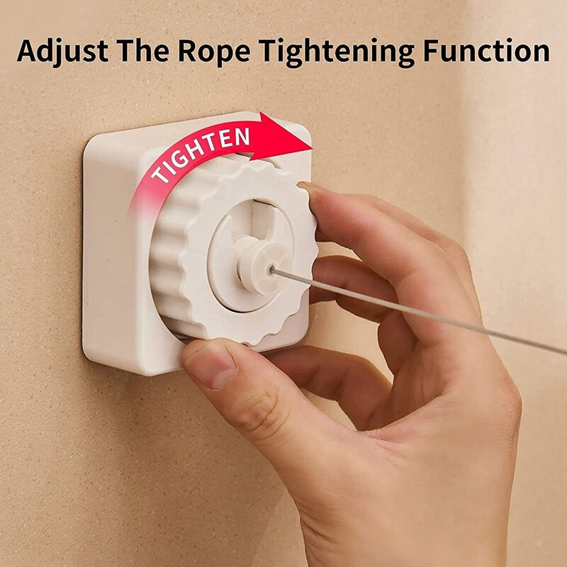 Konop za rublje na uvlačenje, Konop za pranje rublja za teške uvjete rada, Montiran na zid, Konop za sušenje od nehrđajućeg čelika, 15,8 stopa (bijeli)