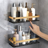 Ütésmentes fürdőszobai polcok Polcok Sampon Zuhanyzó Tároló állvány Konyhai Tartó WC Konyhai Rendező Fürdőszoba Kiegészítők Szett#w