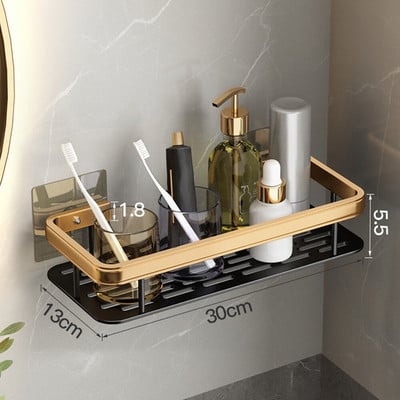 Ütésmentes fürdőszobai polcok Polcok Sampon Zuhanyzó Tároló állvány Konyhai Tartó WC Konyhai Rendező Fürdőszoba Kiegészítők Szett#w