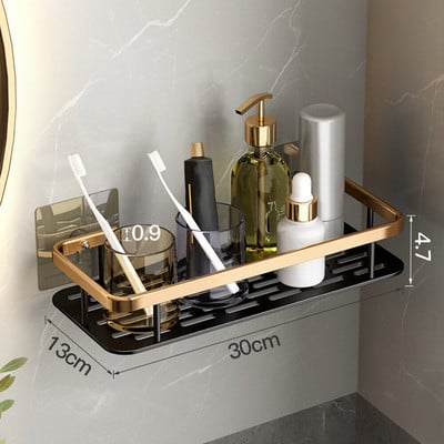 Ütésmentes fürdőszobai polcok Polcok Sampon Zuhanyzó Tároló állvány Konyhai Tartó WC Konyhai Rendező Fürdőszoba Kiegészítők Szett#w