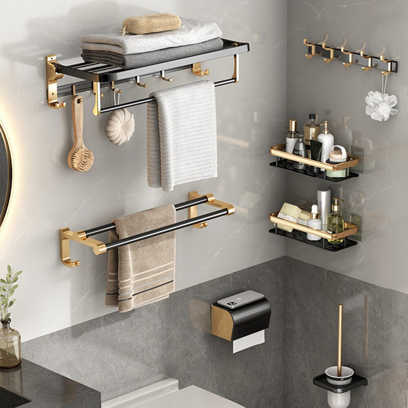 Ütésmentes fürdőszobai polcok Polcok Sampon Zuhanyzó Tároló állvány Konyhai Tartó WC Konyhai Rendező Fürdőszoba Kiegészítők Szett#w