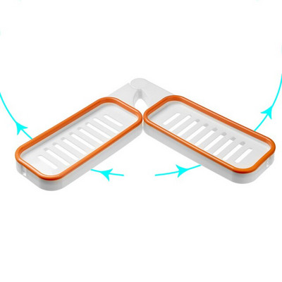 Vannitoa riiulid ilma puurita Seinale paigaldatav nurgariiul. Punch Free Vannitoa duširiiul Pööratav hammas Vannitoa korraldaja