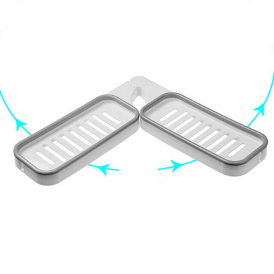 Vannitoa riiulid ilma puurita Seinale paigaldatav nurgariiul. Punch Free Vannitoa duširiiul Pööratav hammas Vannitoa korraldaja