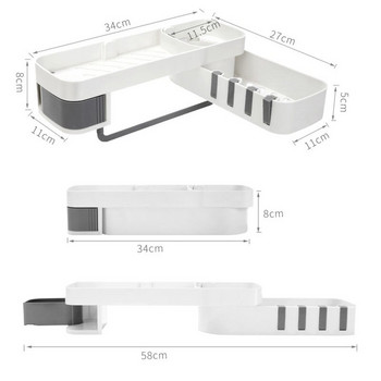 Ъглов рафт за душ Стенен шампоан за баня Държач за рафт за душ Домашна кухня Поставка за съхранение Организатор Тип Подарък