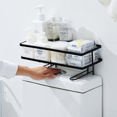 Fürdőszoba WC-állványok Fürdőszoba fali akasztós, ingyenes telepítés WC-vécé ingyenes lyukasztó tároló állvány Tároló műtárgy