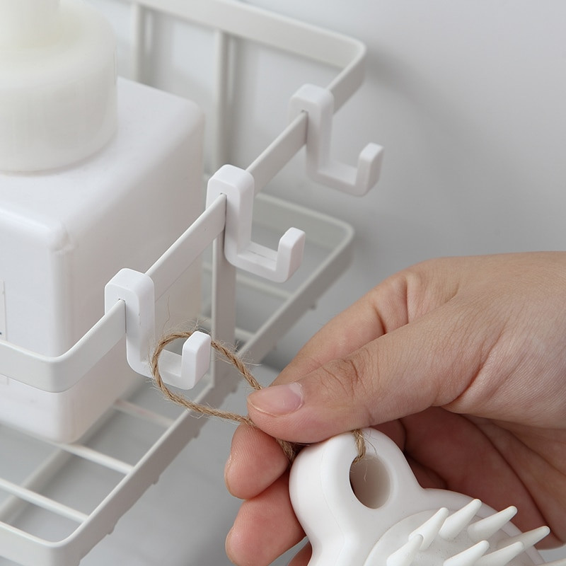 Fürdőszoba WC-állványok Fürdőszoba fali akasztós, ingyenes telepítés WC-vécé ingyenes lyukasztó tároló állvány Tároló műtárgy