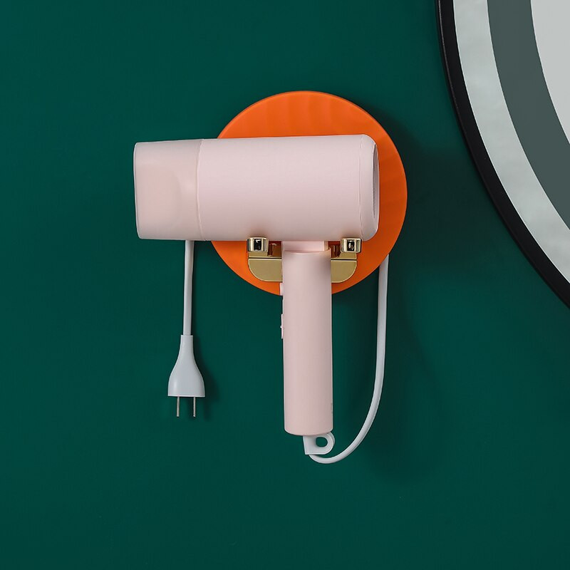 Plaukų džiovintuvo laikiklis vonios kambariui Pakabinamas prie sienos sulankstytas pakabinamas stovas Laikymas Vonios kambario Lentynos Lentynos Tvarkyklės Vonios kambarys