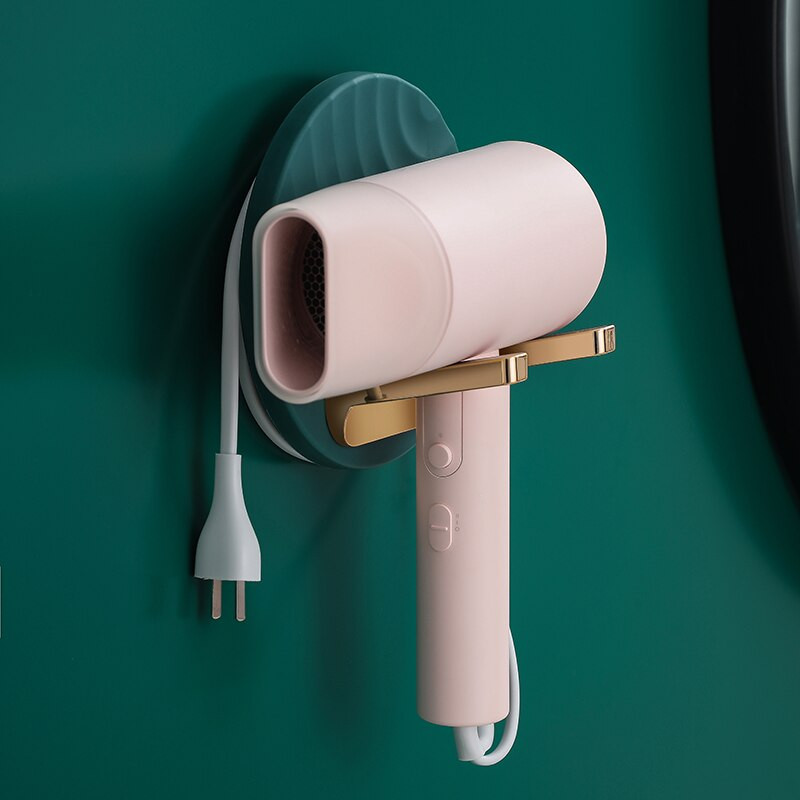 Plaukų džiovintuvo laikiklis vonios kambariui Pakabinamas prie sienos sulankstytas pakabinamas stovas Laikymas Vonios kambario Lentynos Lentynos Tvarkyklės Vonios kambarys