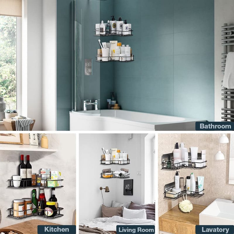 Vannitoa riiul seinakinnitus duši hoiuruumi korraldaja Vannitoa dušši šampooni hoidik puurimata Vannitoa tarvikud