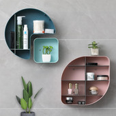 WBBOOMING Creative Free Combination HIPS Falra szerelhető nappali tároló polcok Konyha Fürdőszoba Tároló rendszerező konténer