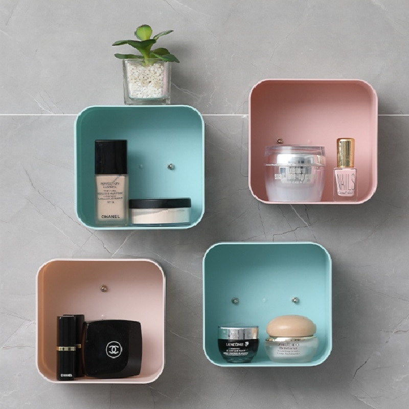 WBBOOMING Creative Free Combination HIPS Falra szerelhető nappali tároló polcok Konyha Fürdőszoba Tároló rendszerező konténer