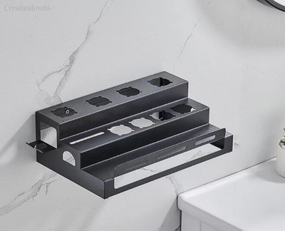 Uzglabāšanas plaukts Dyson Airwrap plauktiem Pie sienas stiprināms plauktu žāvētājs un matu ruļļa turētājs Matu kopšanas rīka organizatora statīva kronšteins