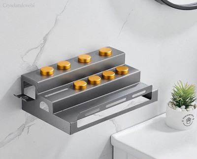 Uzglabāšanas plaukts Dyson Airwrap plauktiem Pie sienas stiprināms plauktu žāvētājs un matu ruļļa turētājs Matu kopšanas rīka organizatora statīva kronšteins