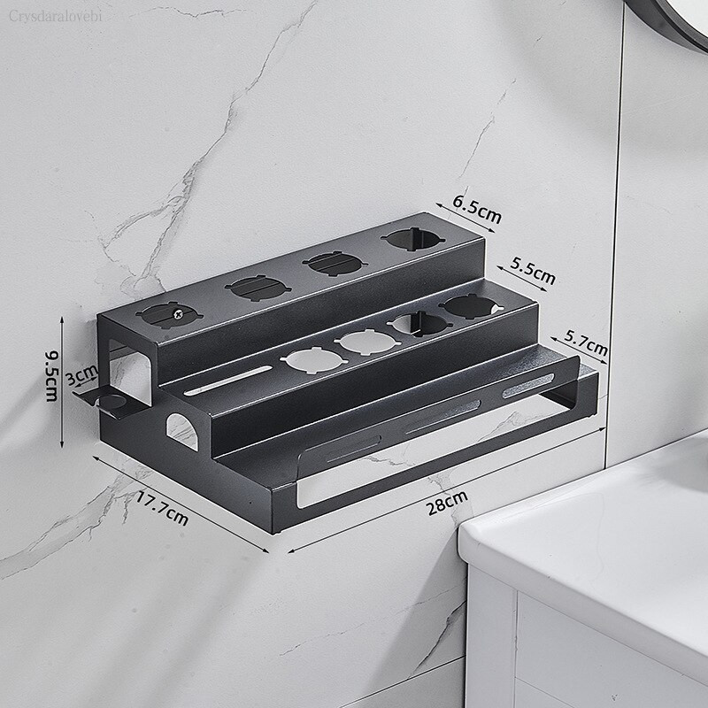 Tárolóállvány Dyson Airwrap polcokhoz Falra szerelhető polcszárító és hajcsavaró tartó Hajápoló eszköz rendszerező állványtartó