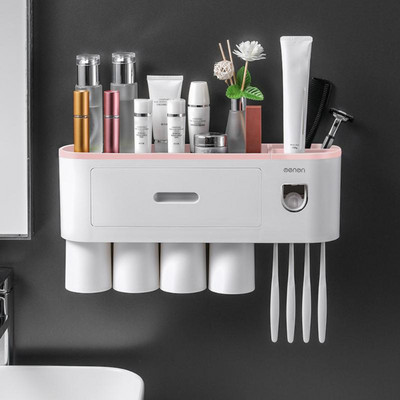 Stalci za četkice za zube Magnetski adsorpcijski obrnuti držač za četkice za zube Automatski dozator za cijeđenje paste za zube Stalak za pohranu u kupaonici