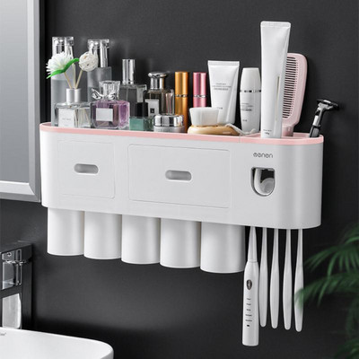 Stalci za četkice za zube Magnetski adsorpcijski obrnuti držač za četkice za zube Automatski dozator za cijeđenje paste za zube Stalak za pohranu u kupaonici