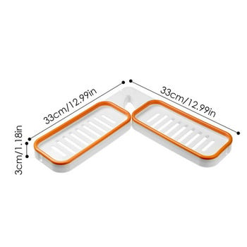 Монтиран на стена органайзер Ъглов рафт за съхранение Без кухи перфоратори Съхранение на шампоан Душ Отводнителна стойка Рафт за баня Кухня Рафт за баня
