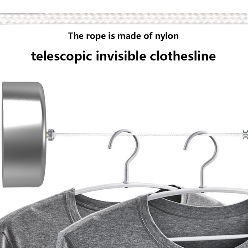 5/8/10M behúzható ruhakötél szélálló, kihúzható, csúszásmentes kerítés típusú ruhakötél kültéri háztartási kemping teraszhoz