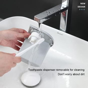 Lazy Toothpaste Dispenser Επιτοίχια σχάρα αποθήκευσης Αξεσουάρ μπάνιου Αδιάβροχη οδοντόκρεμα Fast Squeezer with Dustproof Box