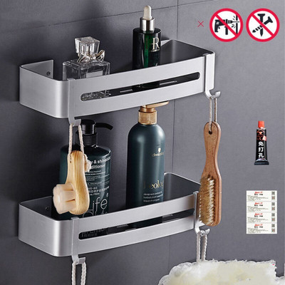 Rafturi pentru baie Toaletă Quare/Triunghiulară Forare gratuită Toaletă Spațiu pentru agățat pe perete Toaletă din aluminiu Toaletă Raft de depozitare Triunghi