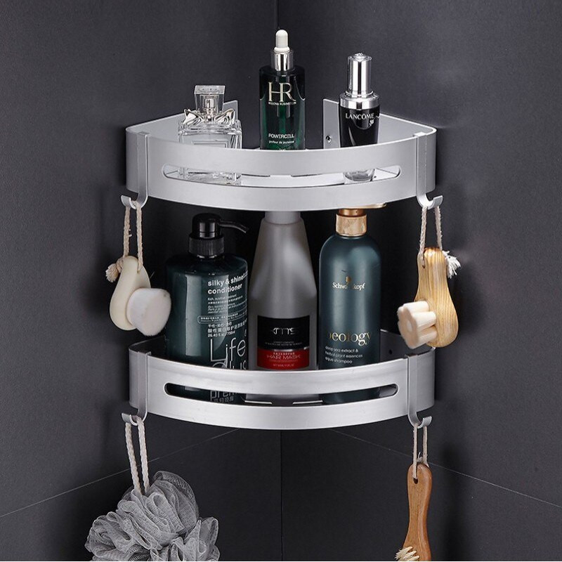 Rafturi pentru baie Toaletă Quare/Triunghiulară Forare gratuită Toaletă Spațiu pentru agățat pe perete Toaletă din aluminiu Toaletă Raft de depozitare Triunghi