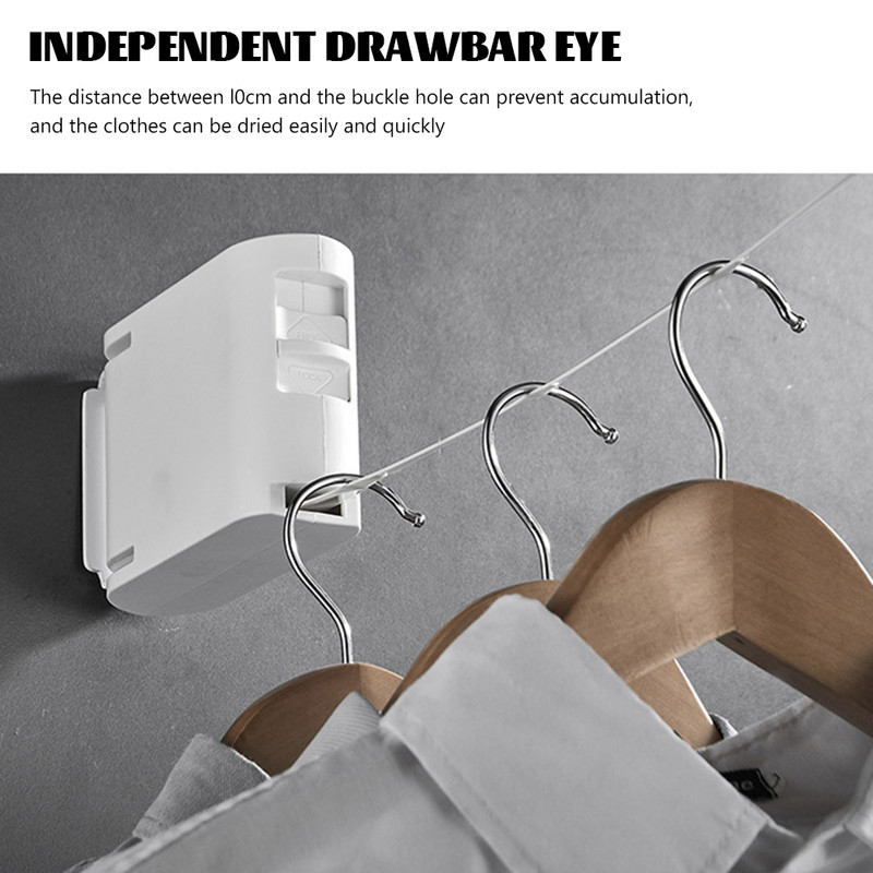 4,2 m visszahúzható fali ruhaszárító kötél, kihúzható ruha, falra szerelhető ruhaszárító kötél csúszásmentes, hordozható utazási erkélyre