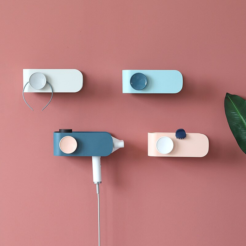 Új stílusú hajszárító tartó Falra szerelhető egyéb tároló állvány Többfunkciós szívórendszer Fürdőszoba dekorációs kiegészítők