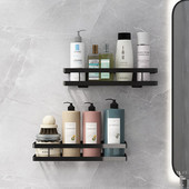 Vonios lentyna dušo šampūnas lentyna be grąžto juodas laikiklis 20-35 cm virtuvės sieninė lentyna vonios tualeto lentynos