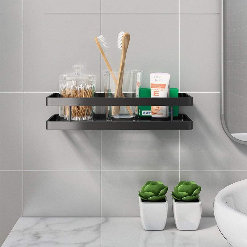 Vonios lentyna dušo šampūnas lentyna be grąžto juodas laikiklis 20-35 cm virtuvės sieninė lentyna vonios tualeto lentynos