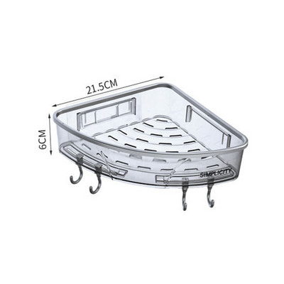 Vonios kambario laikymo lentyna rankšluosčių kabykla Sieninė dušo kabina šampūno lentyna su keturiais kabliais be gręžimo Virtuvės tualeto priedai
