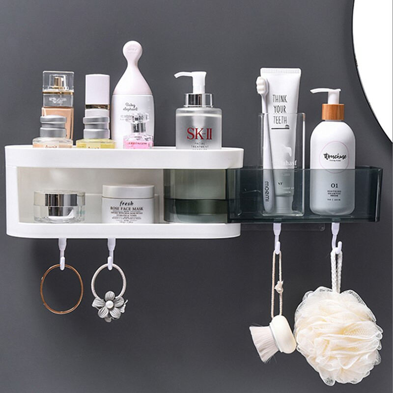Raft de baie pe colț, montat pe perete, șampon, suport pentru depozitare cosmetice, raft de bucătărie, organizator, articole de uz casnic, accesorii pentru baie