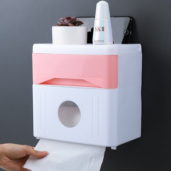 Θήκη χαρτιού υγείας Organizer Ράφια τοίχου Κουτί αποθήκευσης για πράγματα μπάνιου Τα είδη σπιτιού και συσκευές οικιακής κουζίνας