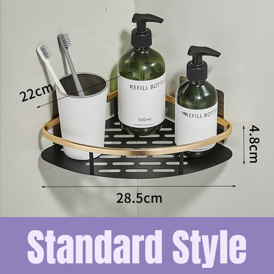 Fürdőszoba sarokpolc fúrás nélkül falra szerelhető rozsdaálló hely alumínium zuhany tároló állvány sampon rendszerező fürdőszobai kiegészítők