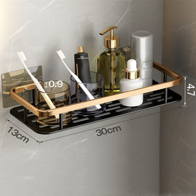 Fürdőszoba sarokpolc fúrás nélkül falra szerelhető rozsdaálló hely alumínium zuhany tároló állvány sampon rendszerező fürdőszobai kiegészítők