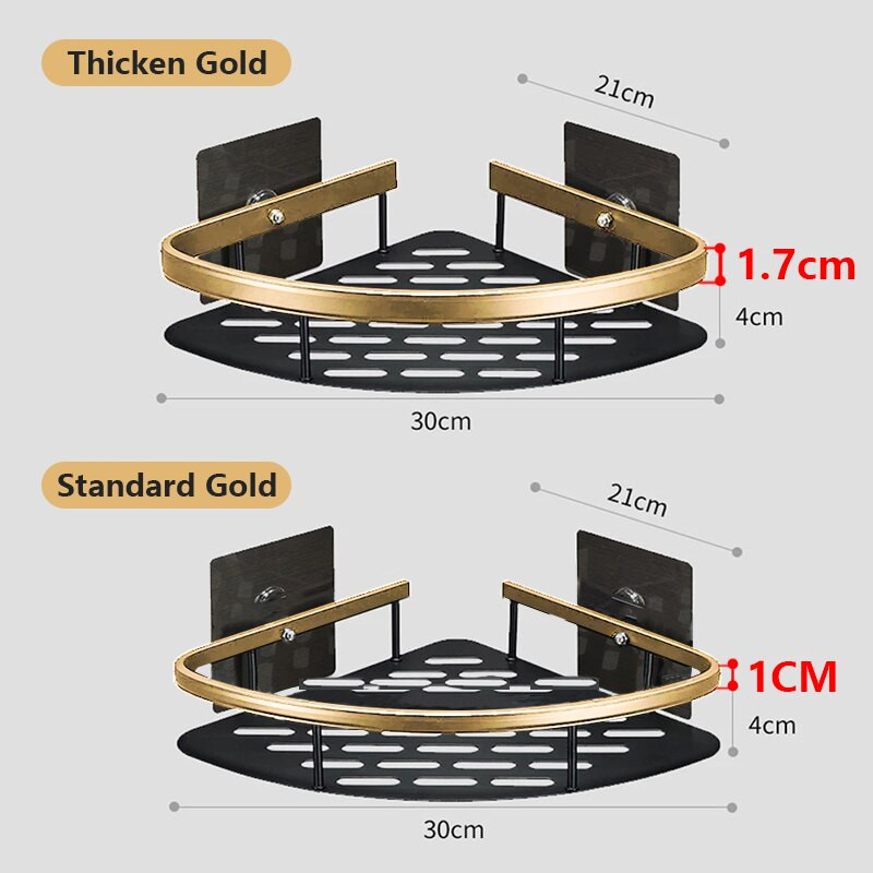 Fürdőszoba sarokpolc fúrás nélkül falra szerelhető rozsdaálló hely alumínium zuhany tároló állvány sampon rendszerező fürdőszobai kiegészítők