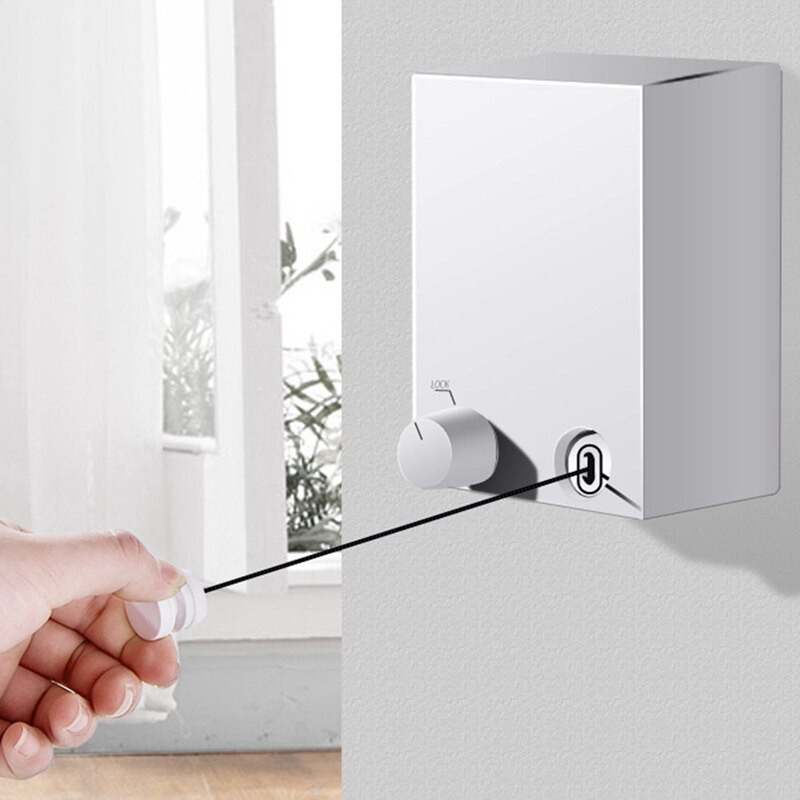 LBER Lyukasztó nélküli láthatatlan ruhakötél teleszkópos, automata falra szerelhető beltéri szállodai rozsdamentes acél erkélyszárító állvány