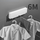 Ištraukiama skalbimo linija, pritvirtinta prie lyno, pritvirtinta prie sienos 3 eilių nerūdijančio plieno 6M drabužiai, ištraukiama skalbinių džiovinimo linija