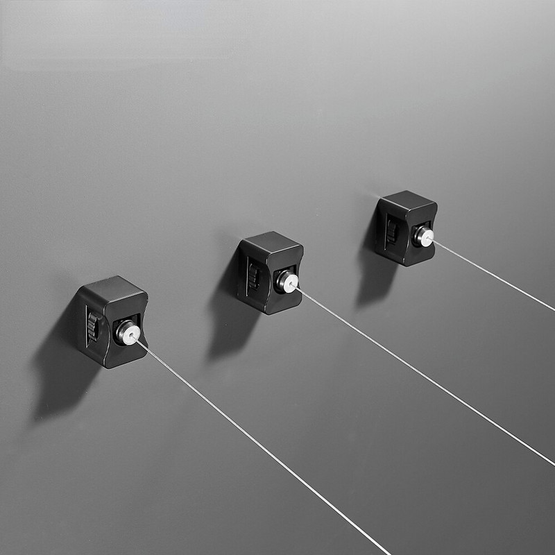 Ištraukiama skalbimo linija, pritvirtinta prie lyno, pritvirtinta prie sienos 3 eilių nerūdijančio plieno 6M drabužiai, ištraukiama skalbinių džiovinimo linija