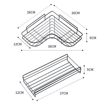Рафт за баня Монтаж на стена Душ Шампоан Поставка за съхранение Държач Триъгълна поставка за съхранение Кухненска бутилка за подправки Гъба Органайзер