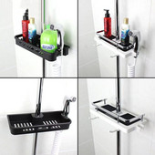 Uusim ühekihiline tasuta puurimine tõstmine dušipea lati hoiuriiul duširiiul šampoon kandik riiul Vannitoa hoiuriiul