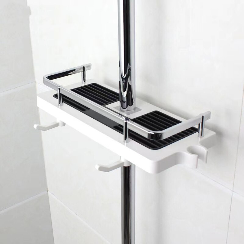 Uusim ühekihiline tasuta puurimine tõstmine dušipea lati hoiuriiul duširiiul šampoon kandik riiul Vannitoa hoiuriiul