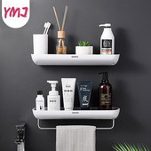 Fürdőszoba polc Falra szerelhető sampon zuhanypolcok tartó Konyha mosdó tároló állvány Szervező Törölközőtartó Fürdőszobai kiegészítők