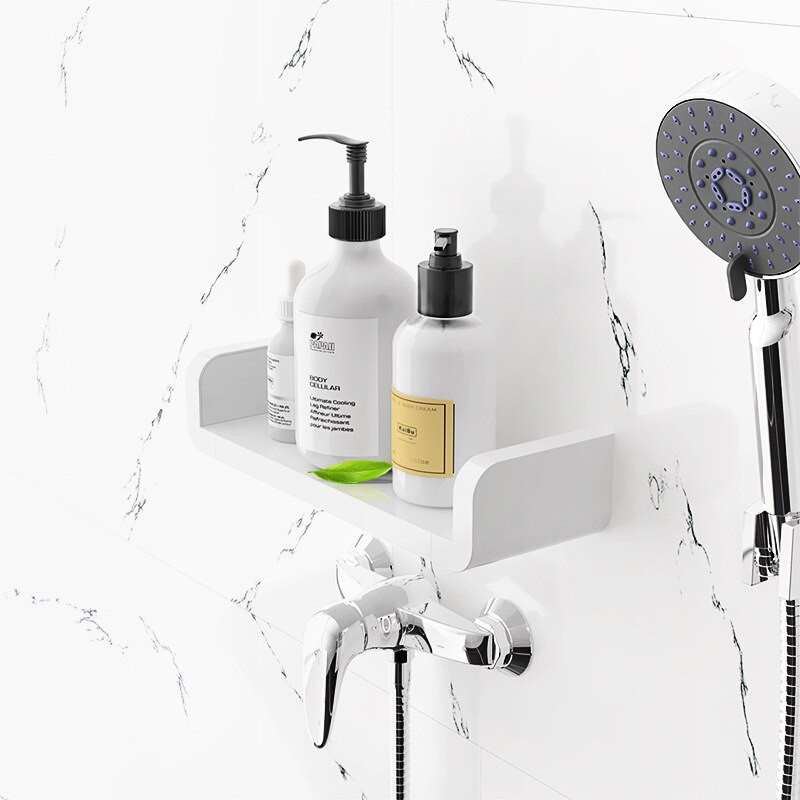 Suport de depozitare pentru casă Raft Baie Bucătărie Condimente Suport pentru resturi Suport duș Baie șampon Suport duș Montat pe perete Autoadeziv