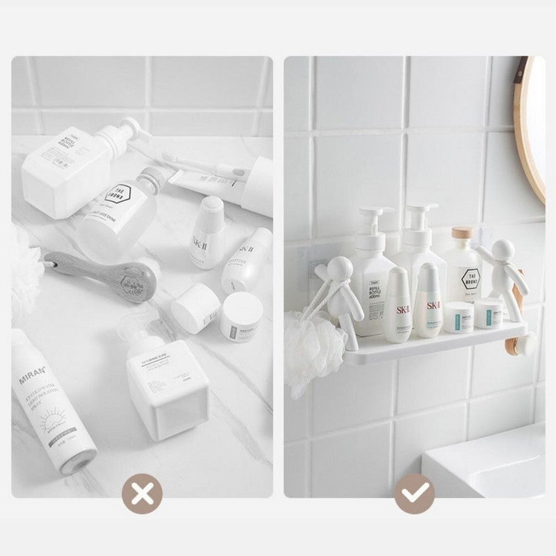 Creative Sieninė lentyna Vonios kambaryje Punch Nemokama laikymo lentyna 33cm Sieninė lentyna virtuvės svetainei