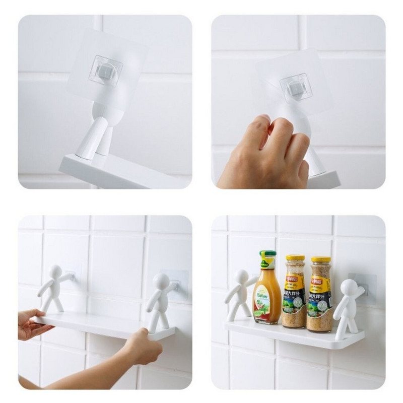 Creative Sieninė lentyna Vonios kambaryje Punch Nemokama laikymo lentyna 33cm Sieninė lentyna virtuvės svetainei