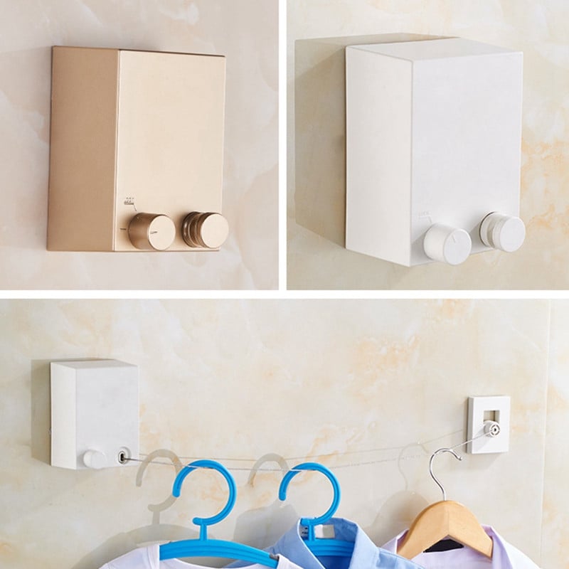 Neperšaunama nematoma drabužių linija, teleskopinė, automatinė prie sienos montuojama vidaus viešbučio nerūdijančio plieno balkono džiovykla