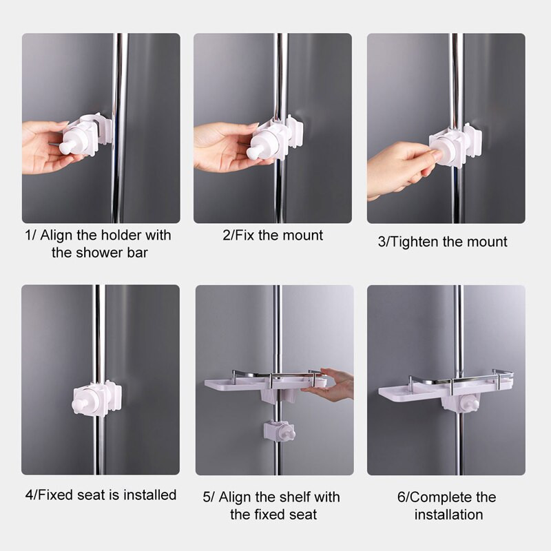 Duširiiul ilma puurimiseta Vannitoa riiulid konksuga Šampoon Seebihoidja Dušikonsool Vannitoa korraldaja