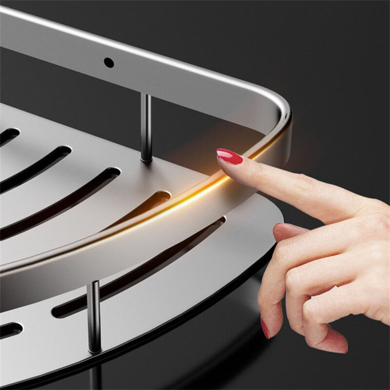 Kampinis stovas Vonios kambarys Nemokamai perforuojamas aliuminio tualetas trikampis laikiklis Dušo lentyna Vonios kambario laikymo priedai Drop Shopping K162