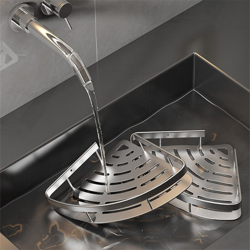 Kampinis stovas Vonios kambarys Nemokamai perforuojamas aliuminio tualetas trikampis laikiklis Dušo lentyna Vonios kambario laikymo priedai Drop Shopping K162